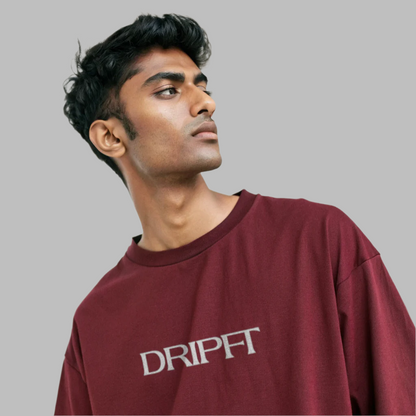 Dripft Basic Oversized Tee – Maroon