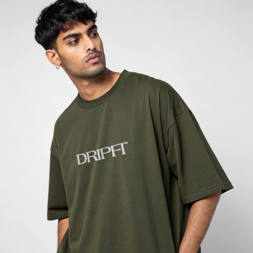 Dripft Basic Oversized Tee – Olive